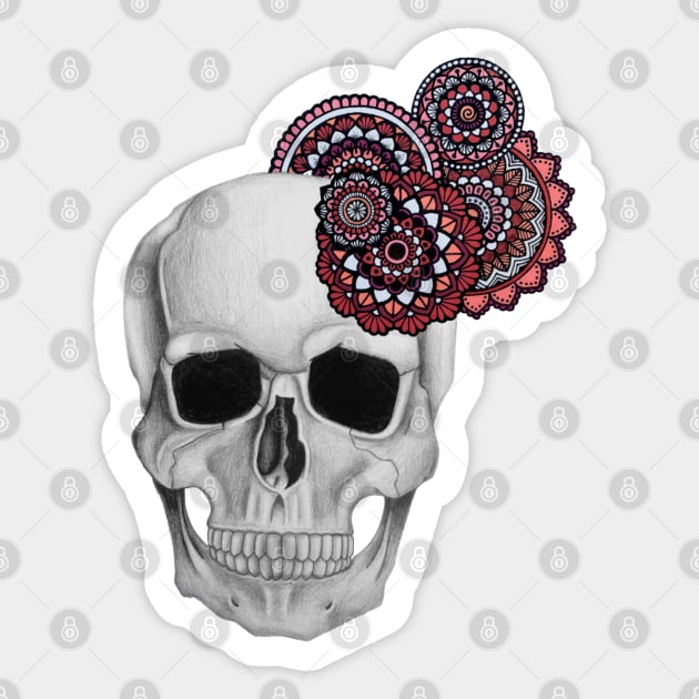 Skull and mandalas Sticker by MyownArt